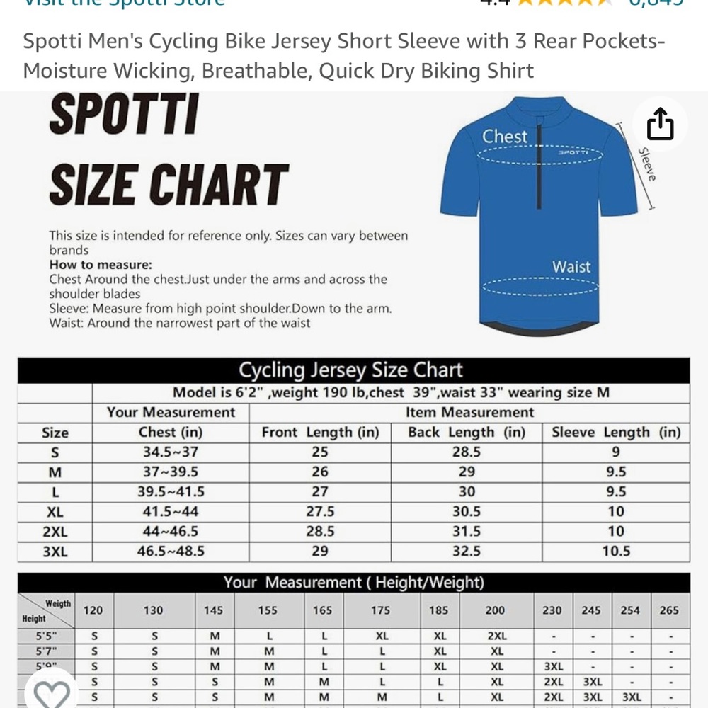 Spotti Men's Cycling Bike Jersey Short Sleeve with 3 Rear Pockets-, Quick Dry